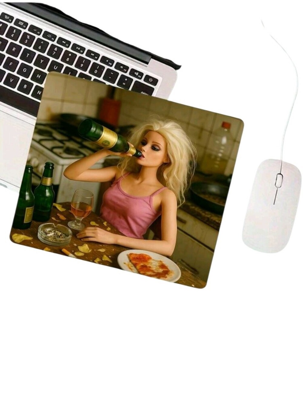 Barbie Doll Face Mouse Pad